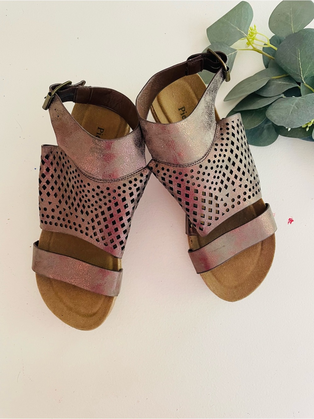 Pierre Dumas Metallic Chantal Wedge Sandal